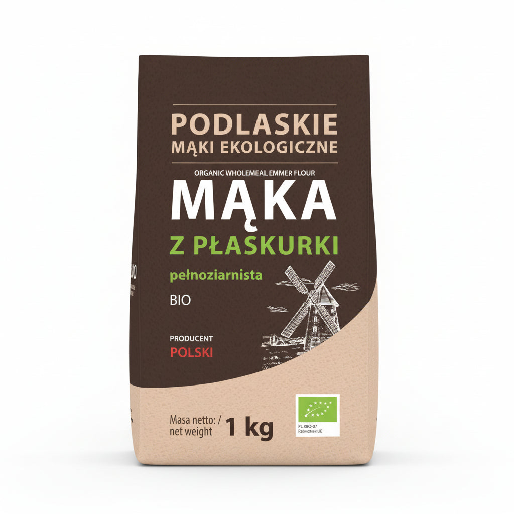 Mąka z płaskurki pełnoziarnista BIO 1 kg
