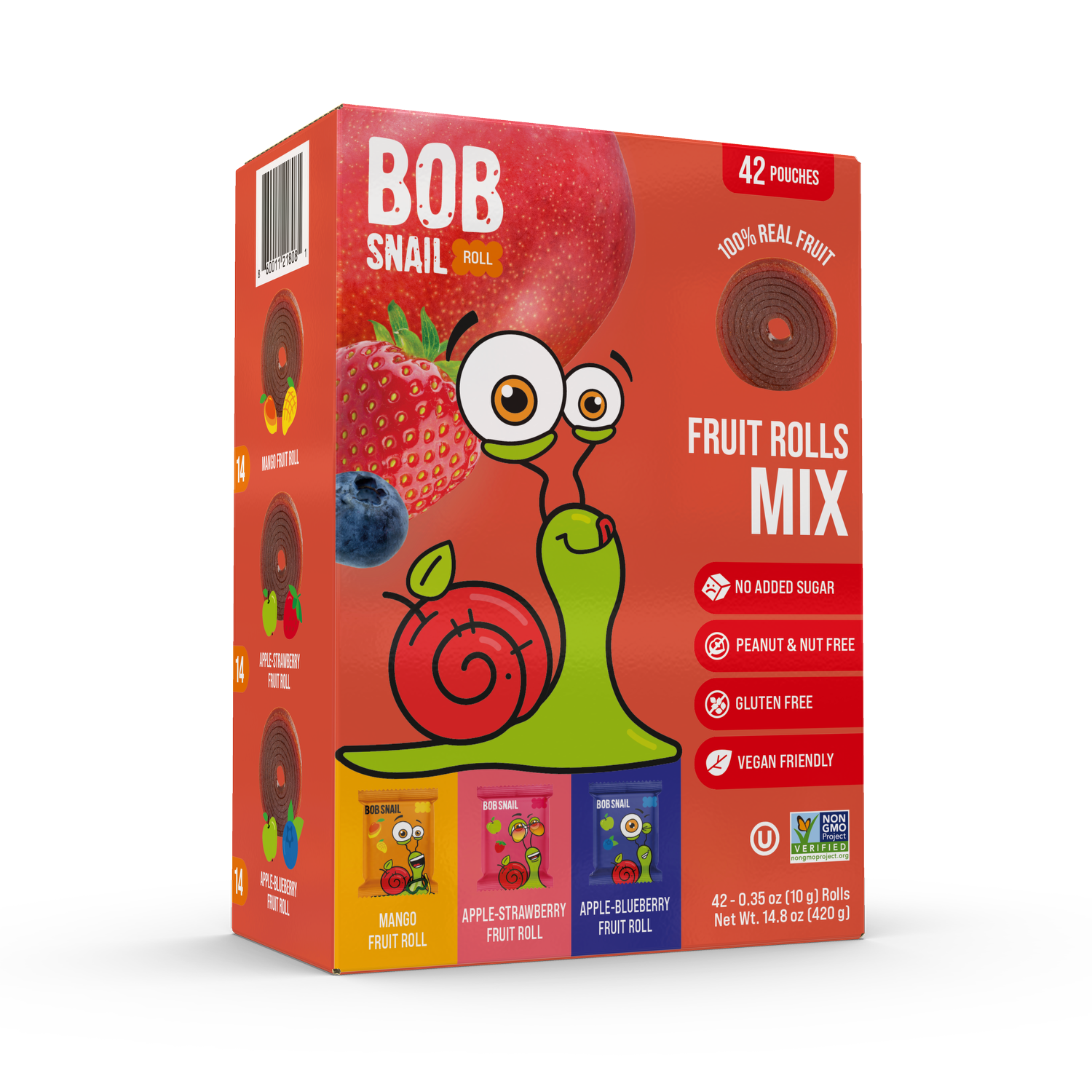 Bob Snail Fruit rolls mix 3-ch smaków 420g