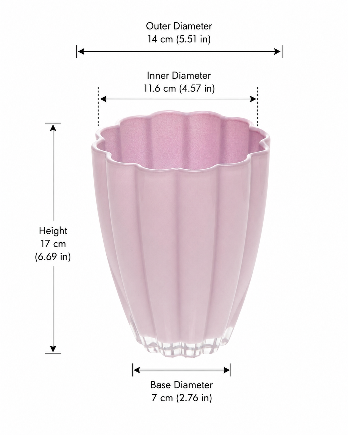 Szklany wazon dekoracyjny liliowy 17 cm Vase Bloom