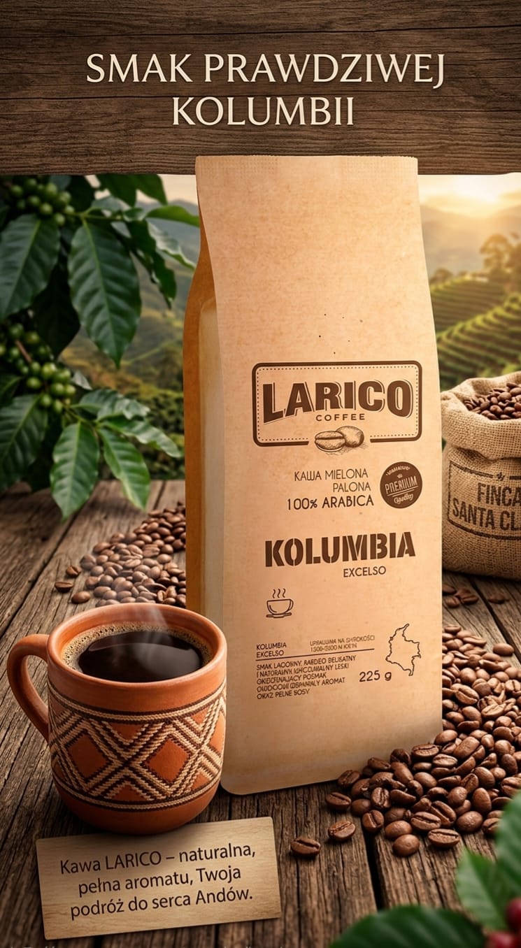 Kawa Mielona Kolumbia Excelso 225g