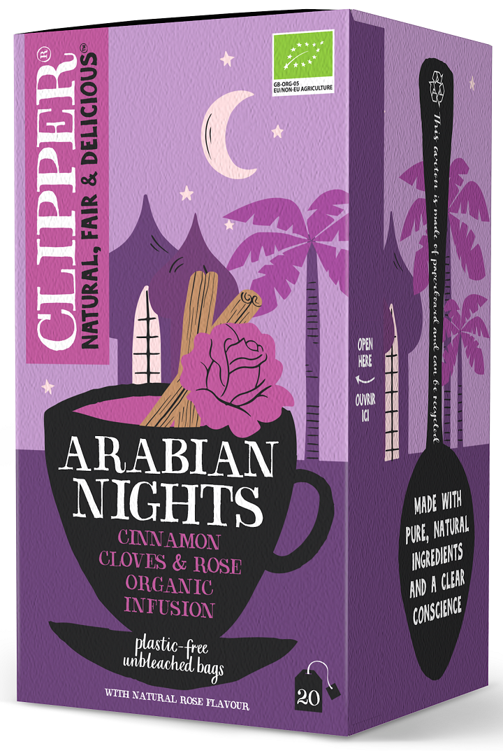 CLIPPER Ekologiczna Herbataz Cynamonem i goździkami o smaku róży (ARABIAN NIGHTS) BIO (20 x 2 g) 40g