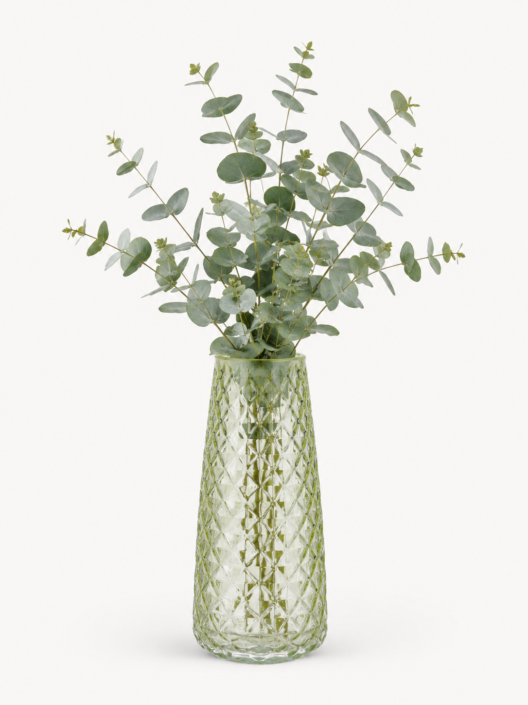 Szklany wazon dekoracyjny z diamentową strukturą, żółty transparentny 21 cm Vase Gemma