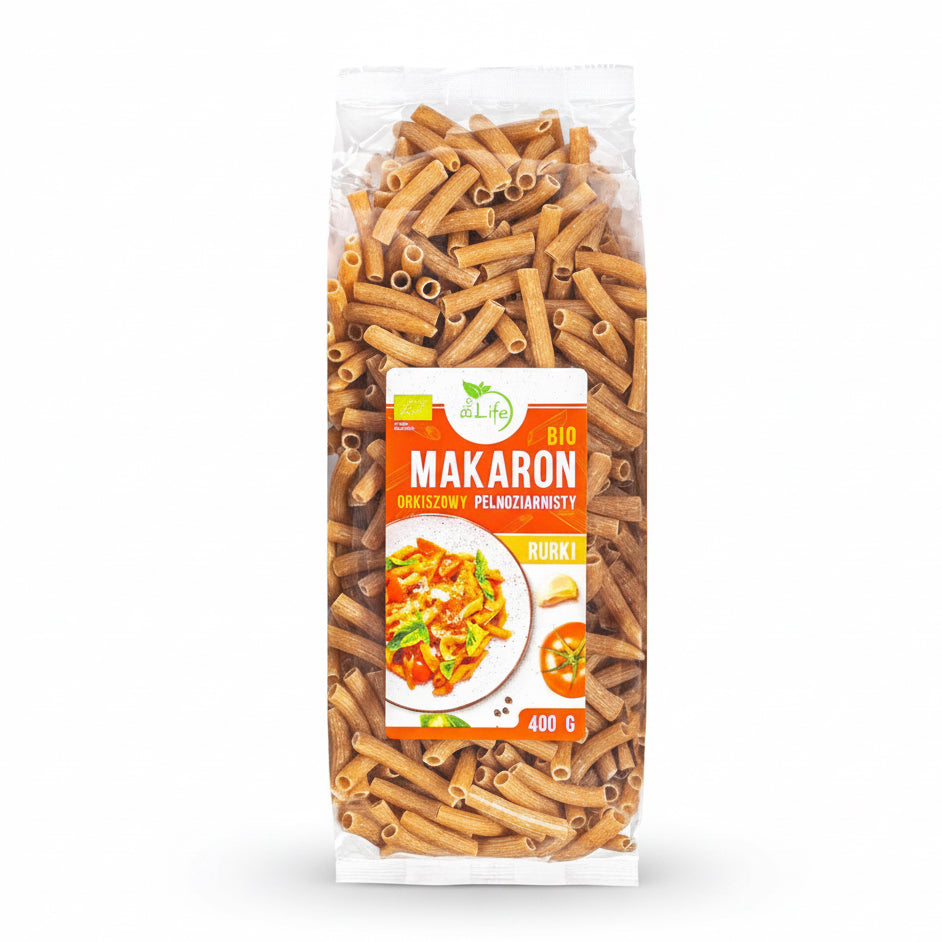 BIO Makaron orkiszowy pełnoziarnisty - rurki 400g