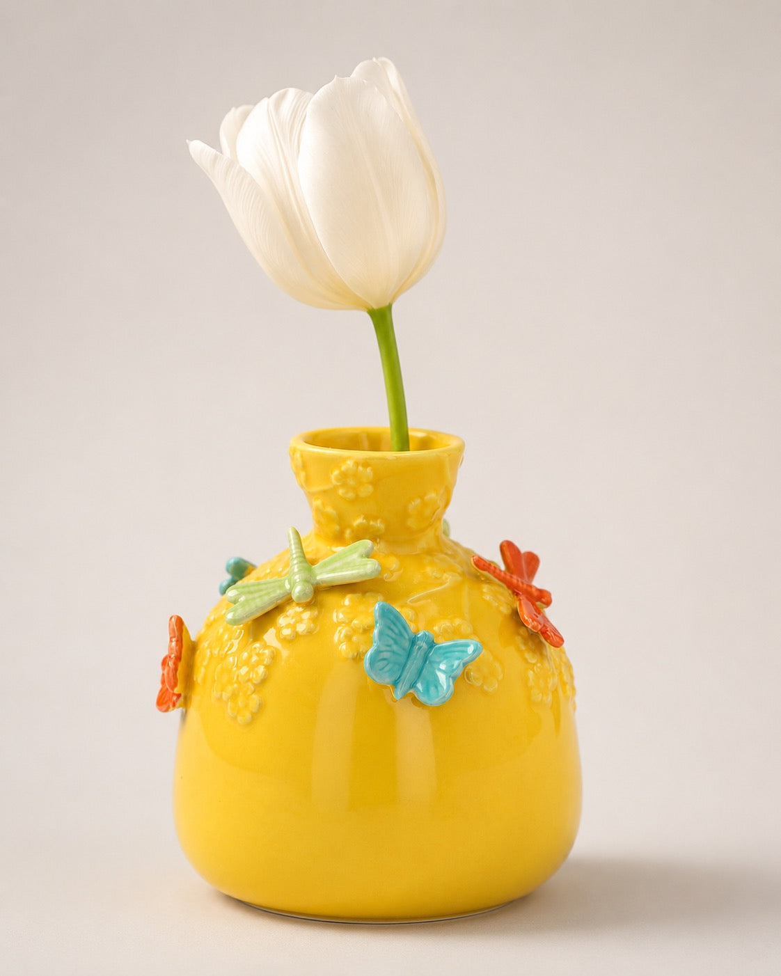 Doniczka ceramiczna, ważki