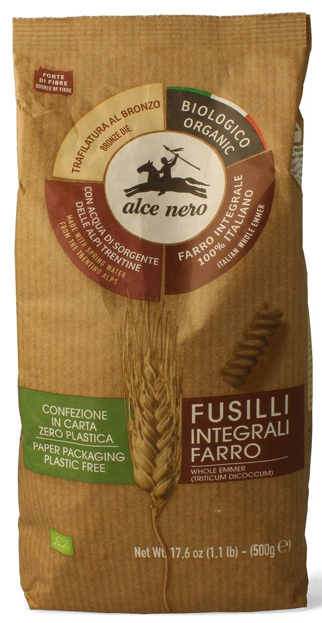 Ekologiczny Makaron razowy  Z PŁASKURKI świderki  BIO 500 g