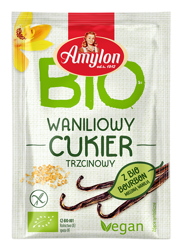 Ekologiczny Cukier z wanilią bourbon Bezglutenowy  BIO 20g