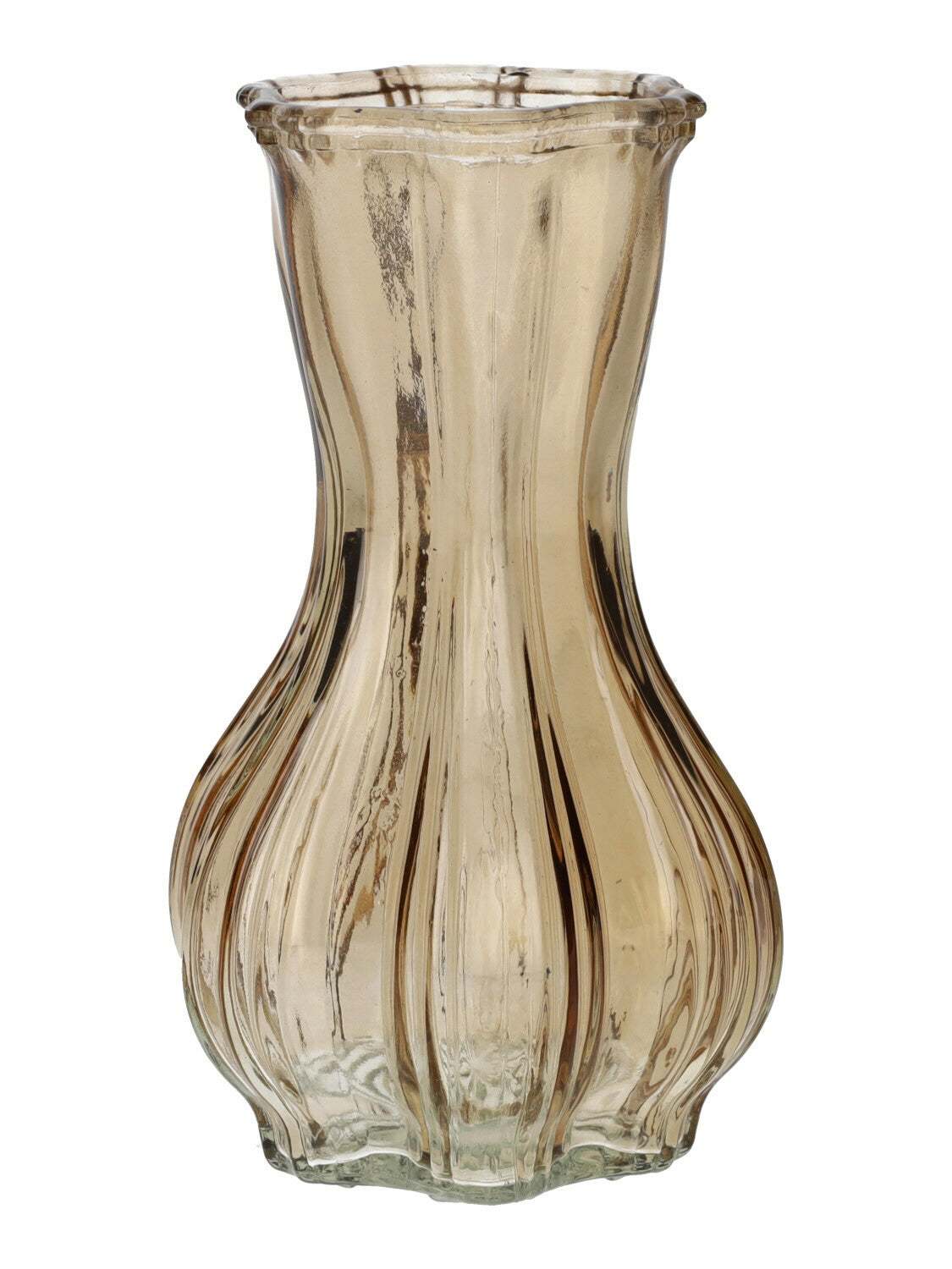 Szklany wazon dekoracyjny beżowy 14,8 cm Vase Miley