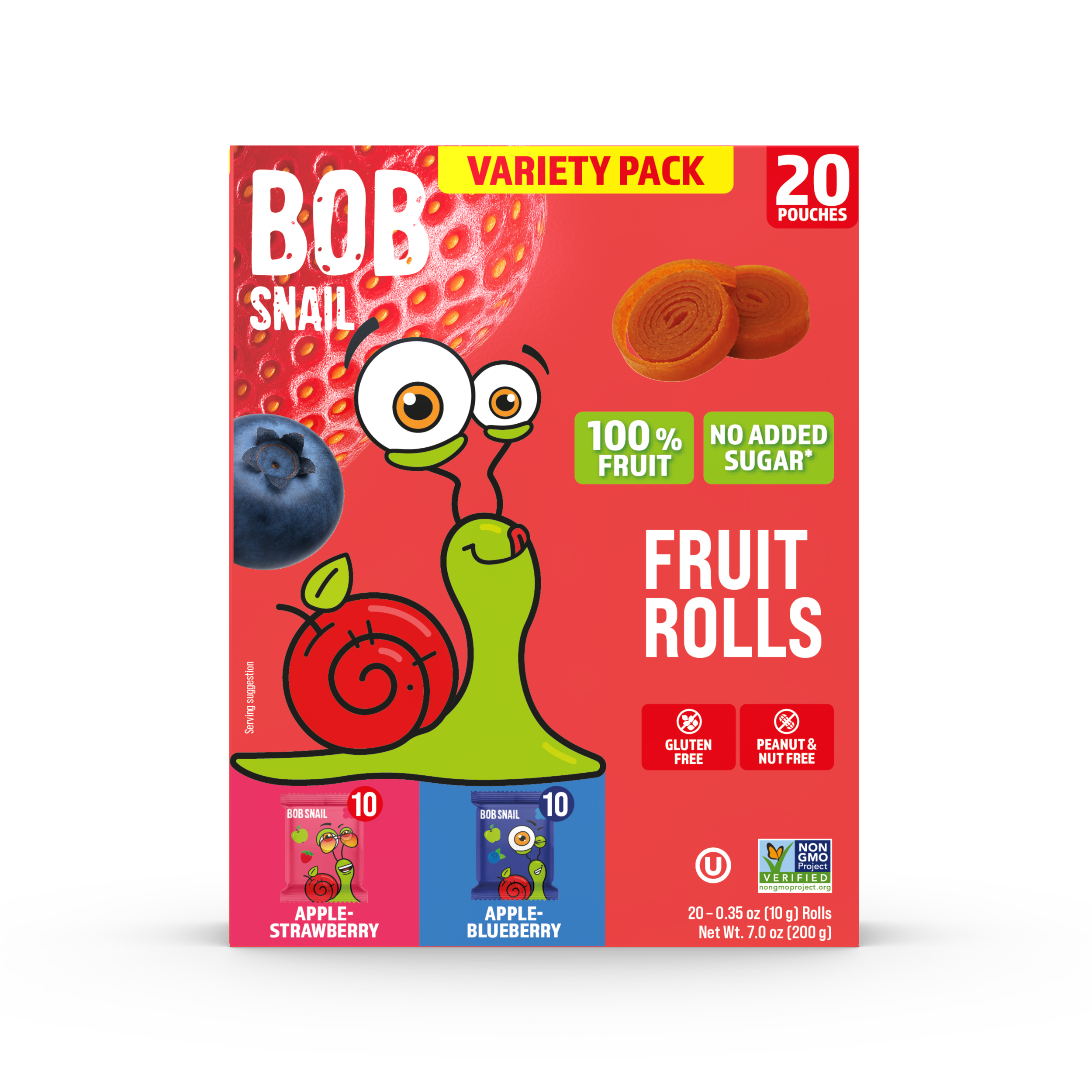 Bob Snail Mix 200g (jabłko-truskawka, jabłko-borówka) 2 smaki po 10 szt