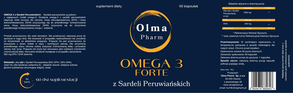 Olma Pharm Omega 3 Forte z Sardeli Peruwiańskich 60 kapsułek